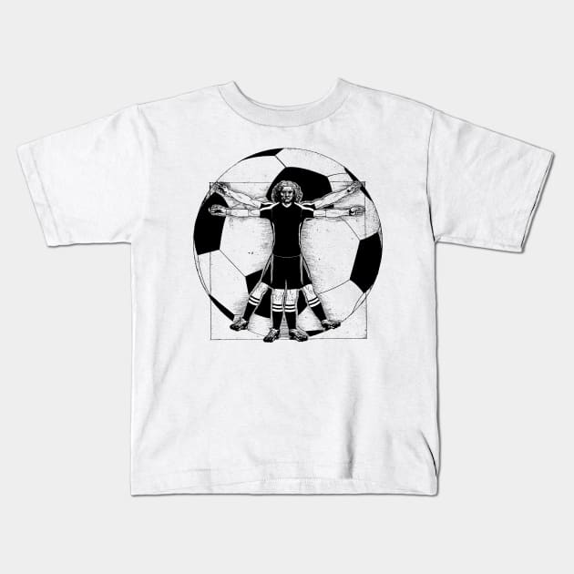 Vitruvian Soccer Player Kids T-Shirt by KAMonkey